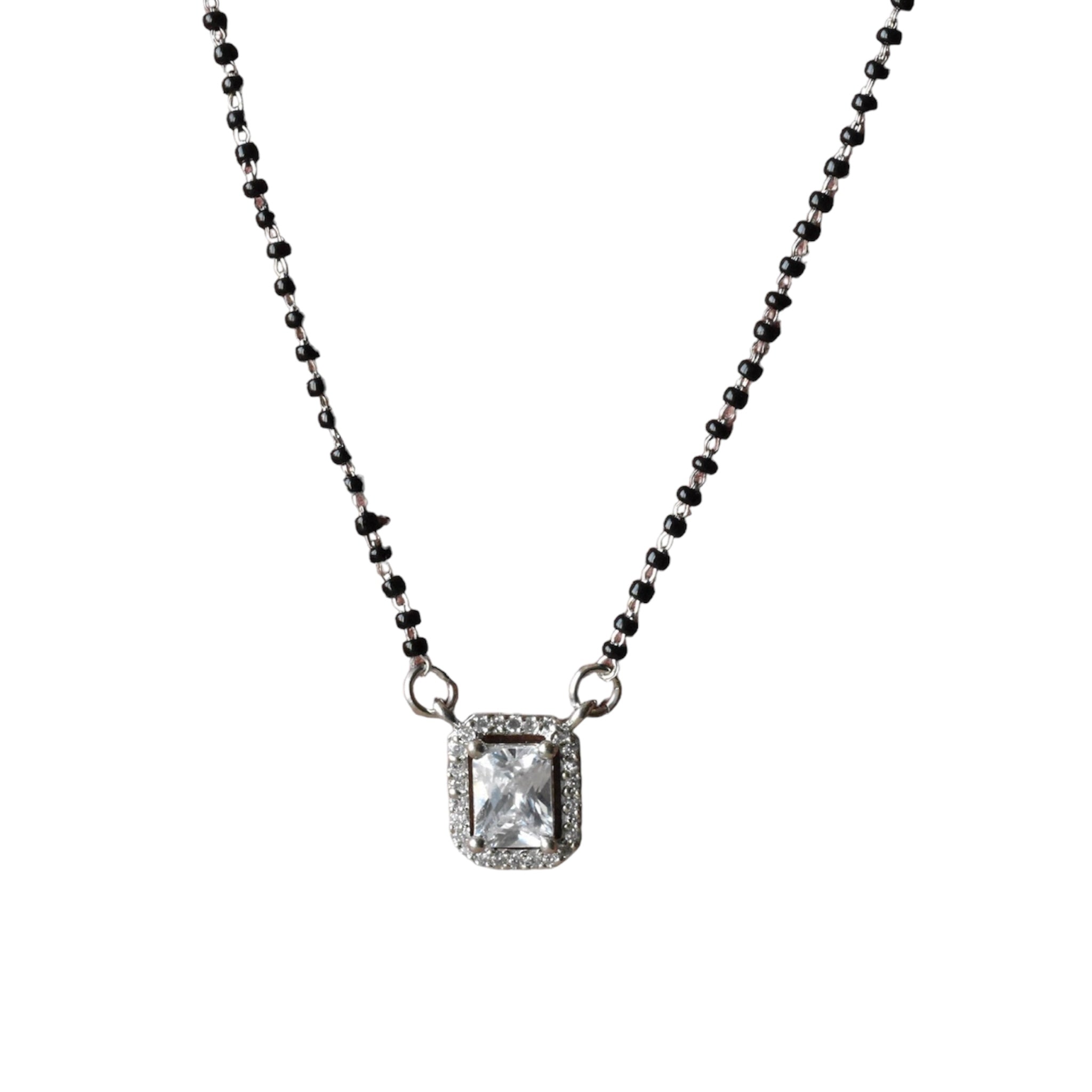 Halo Emerald Cut Mangalsutra