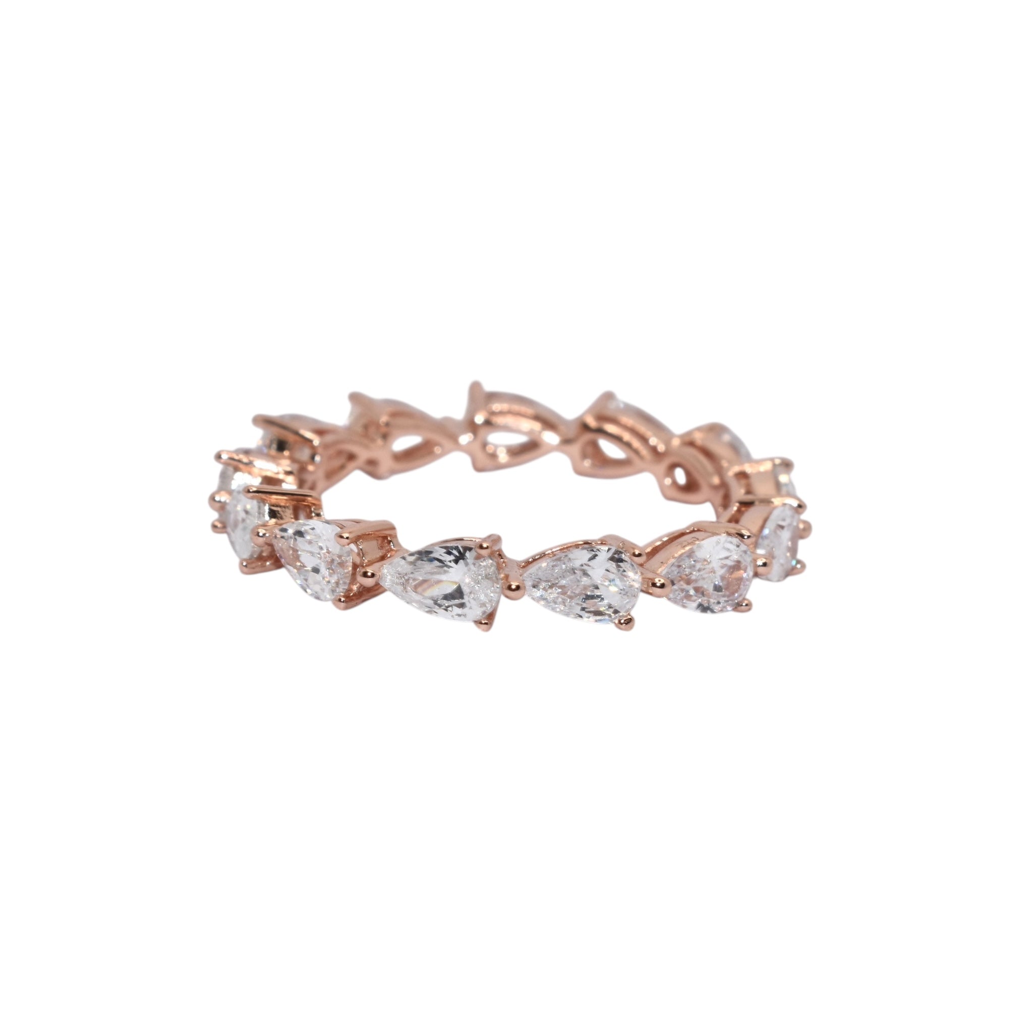Rose Gold Pear Shape Band Ring