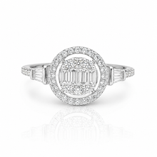 Halo Oval Shape Baguette Ring
