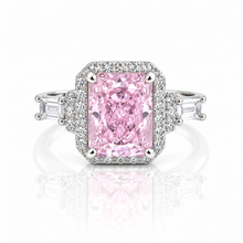Nataliya Pink Coloured Emerald Cut Ring