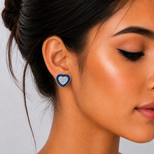 Akemi Heart Sapphire  Coloured Studs