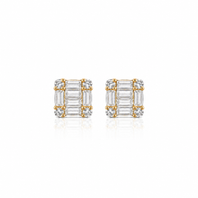 92.5 Silver Gold Plated Cushion Cut Studs