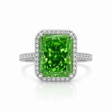 Halo Emerald Cut Dark Pariba Coloured Ice Stone Ring