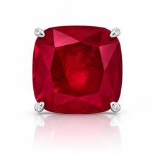 Ruby Coloured Cushion Cut Ring