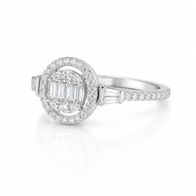 Halo Oval Shape Baguette Ring