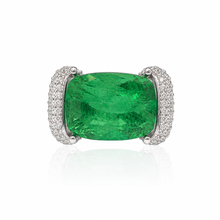 Radiant Cut Green Pariba Ring