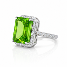 Halo Emerald Cut Dark Pariba Coloured Ice Stone Ring