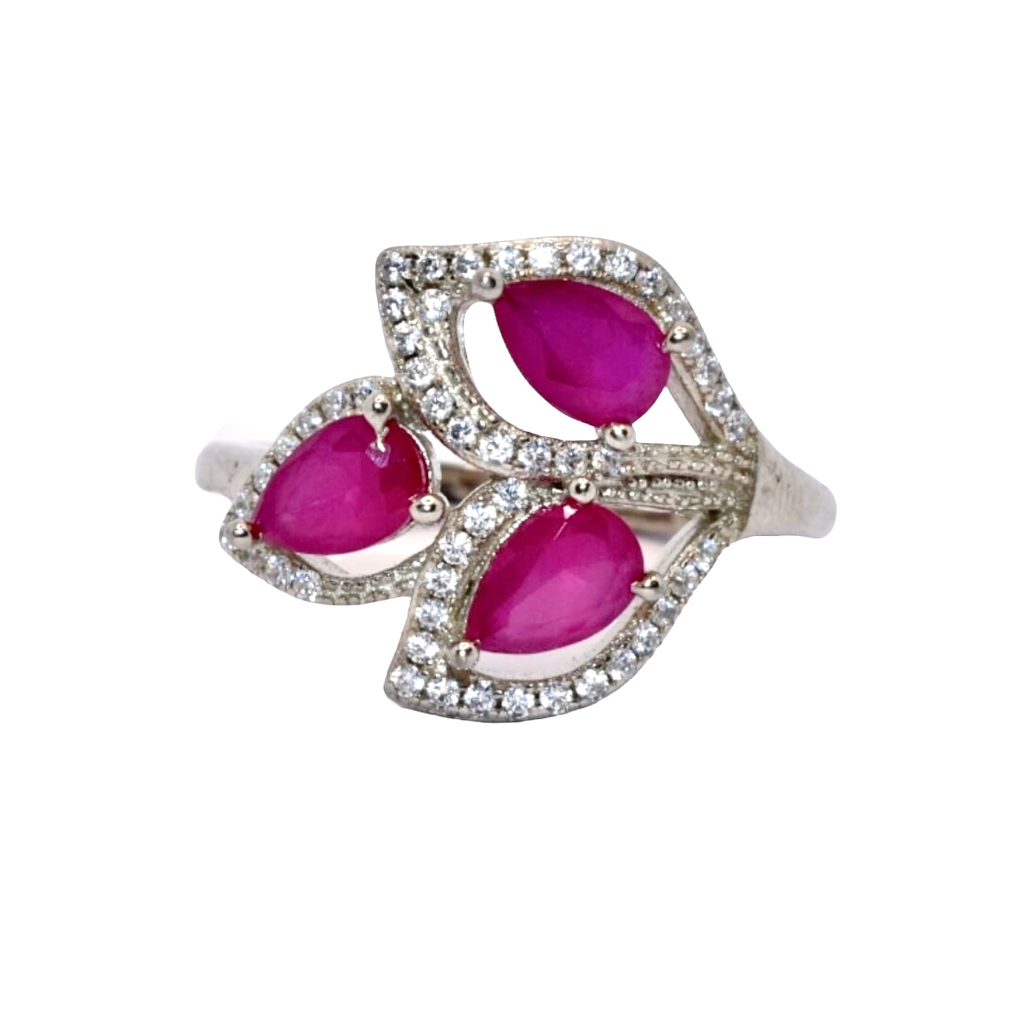 Tri Petal Ruby Colour Ring