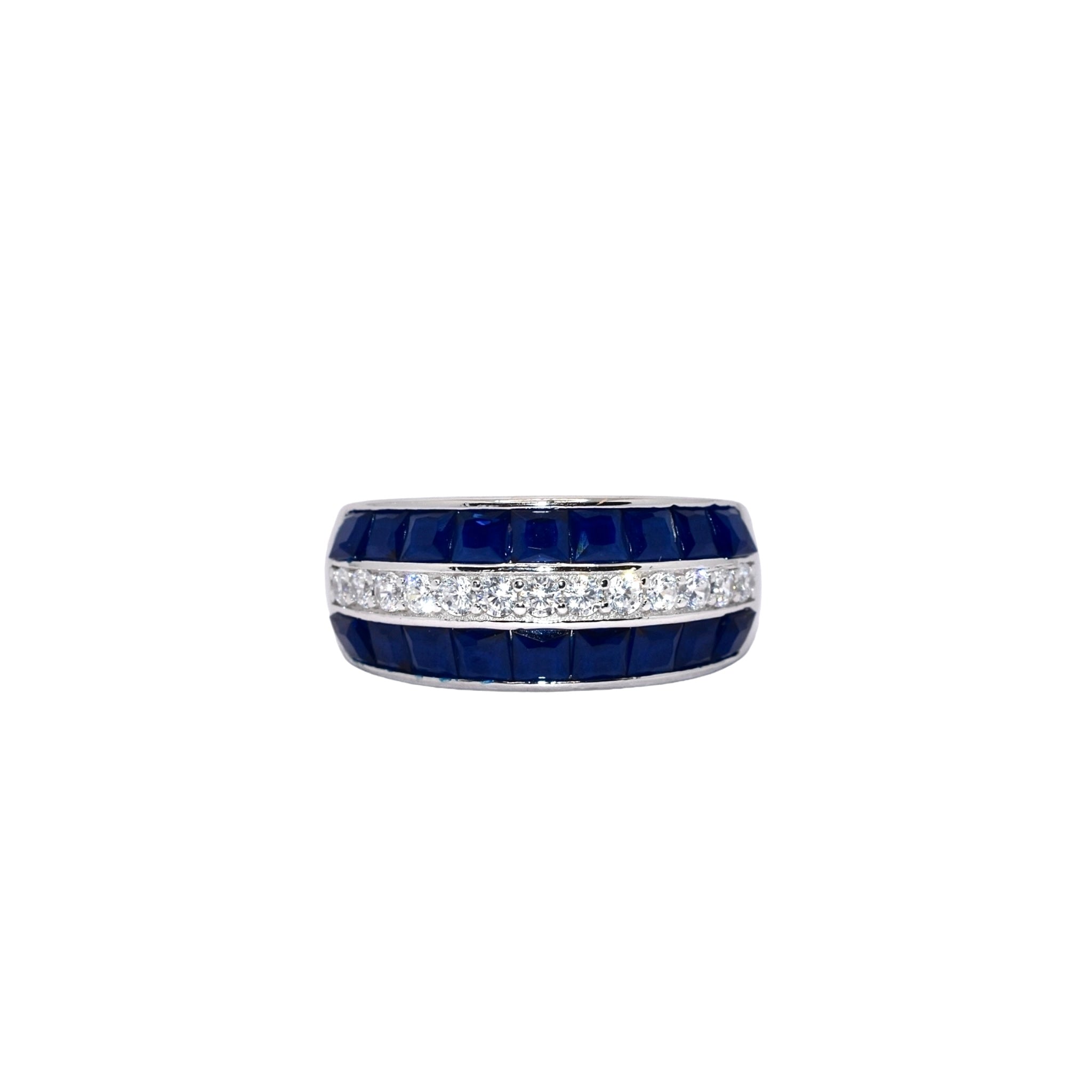 Sapphire Coloured Half Band Ring