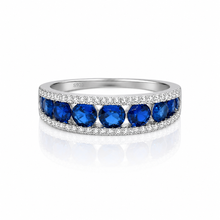 Sapphire Coloured Half Band Ring
