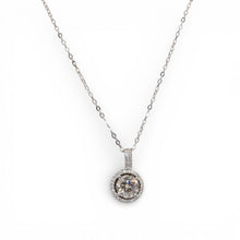 Halo Solitaire Moissanite Chain Pendant