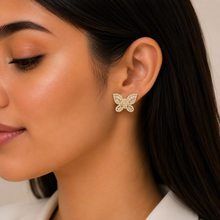 92.5 Silver Gold Plated Butterfly Shape Studs