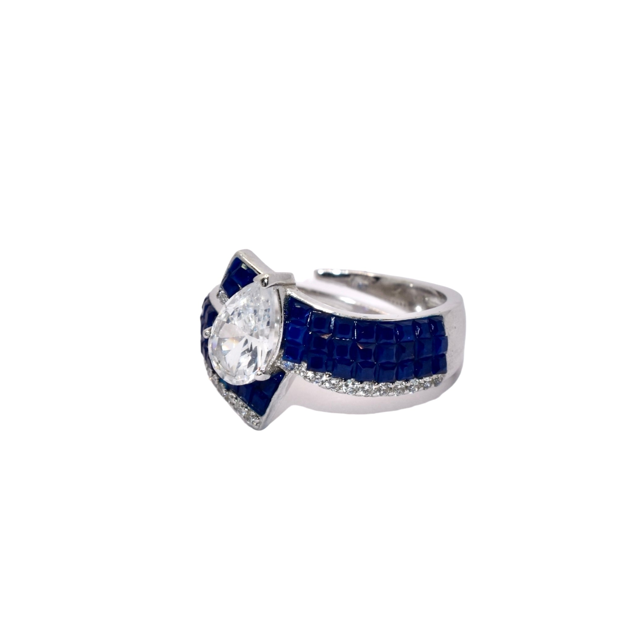 Sapphire  Coloured Pear Ring