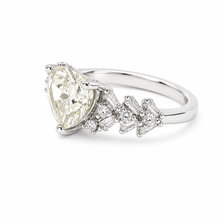 Swarovski Pale Yellow Baguette Heart Shape Ring
