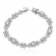 Halo Oval Shape Flower Bracelet