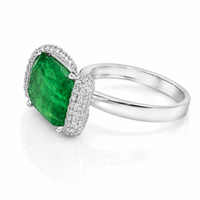 Radiant Cut Green Pariba Ring