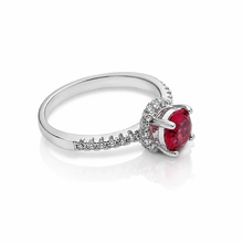 Ruby Coloured Solitaire Ring
