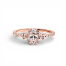 Rose Gold Halo Oval Shape Ring