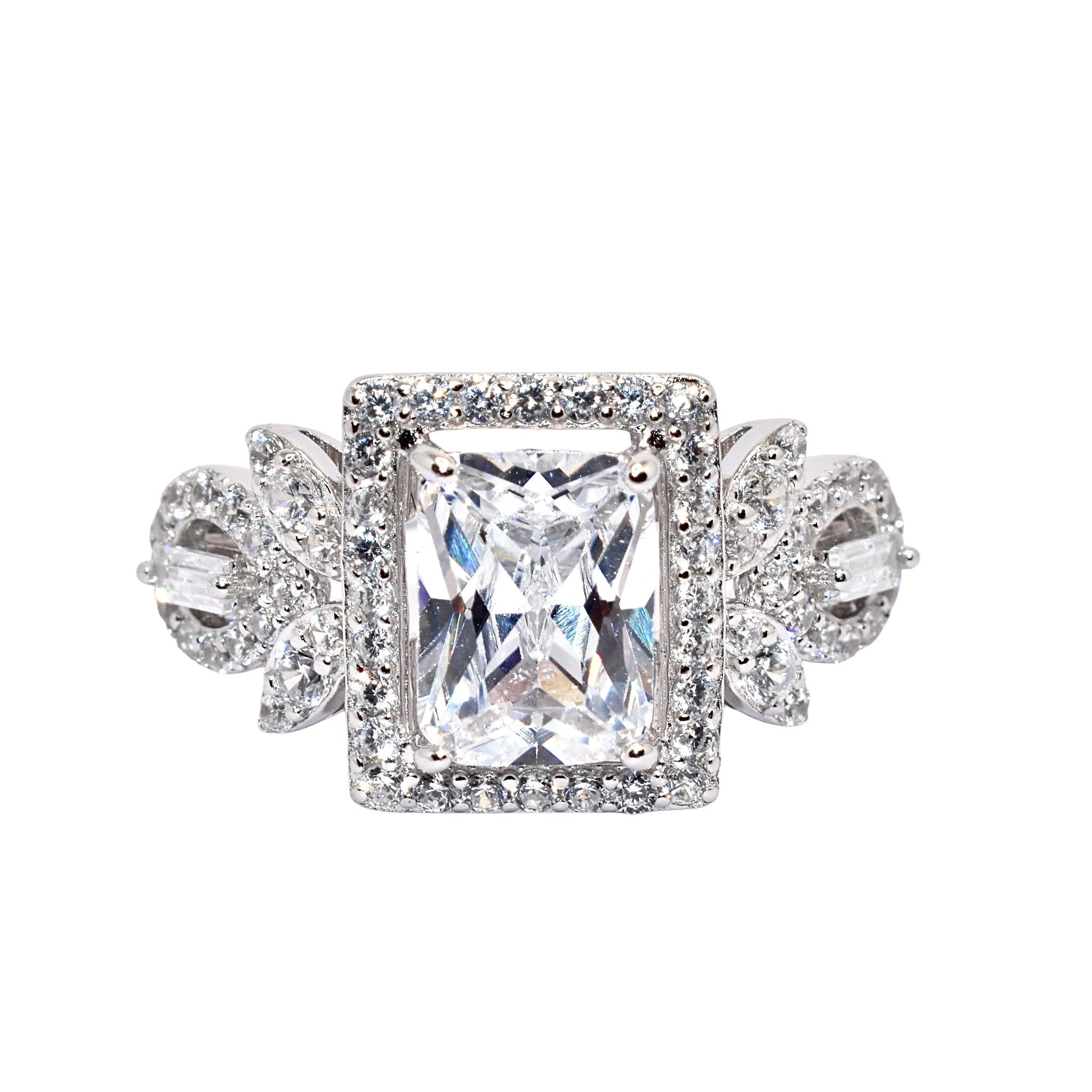 Halo Emerald Cut Ring