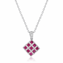 Ruby Coloured Chain Pendant