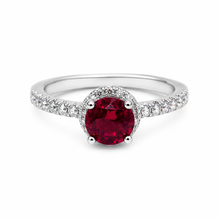 Ruby Coloured Solitaire Ring