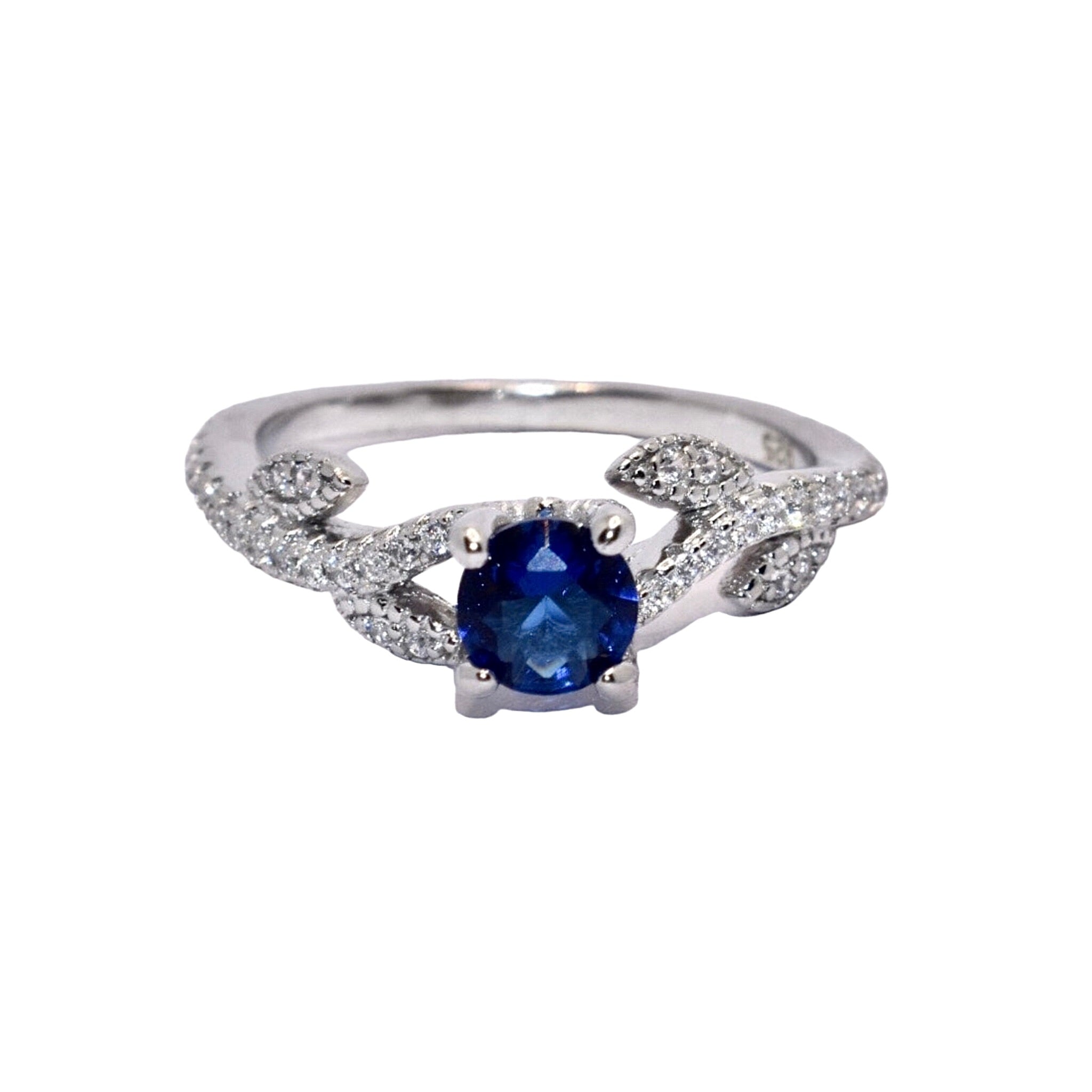 Sapphire Coloured Solitaire Ring