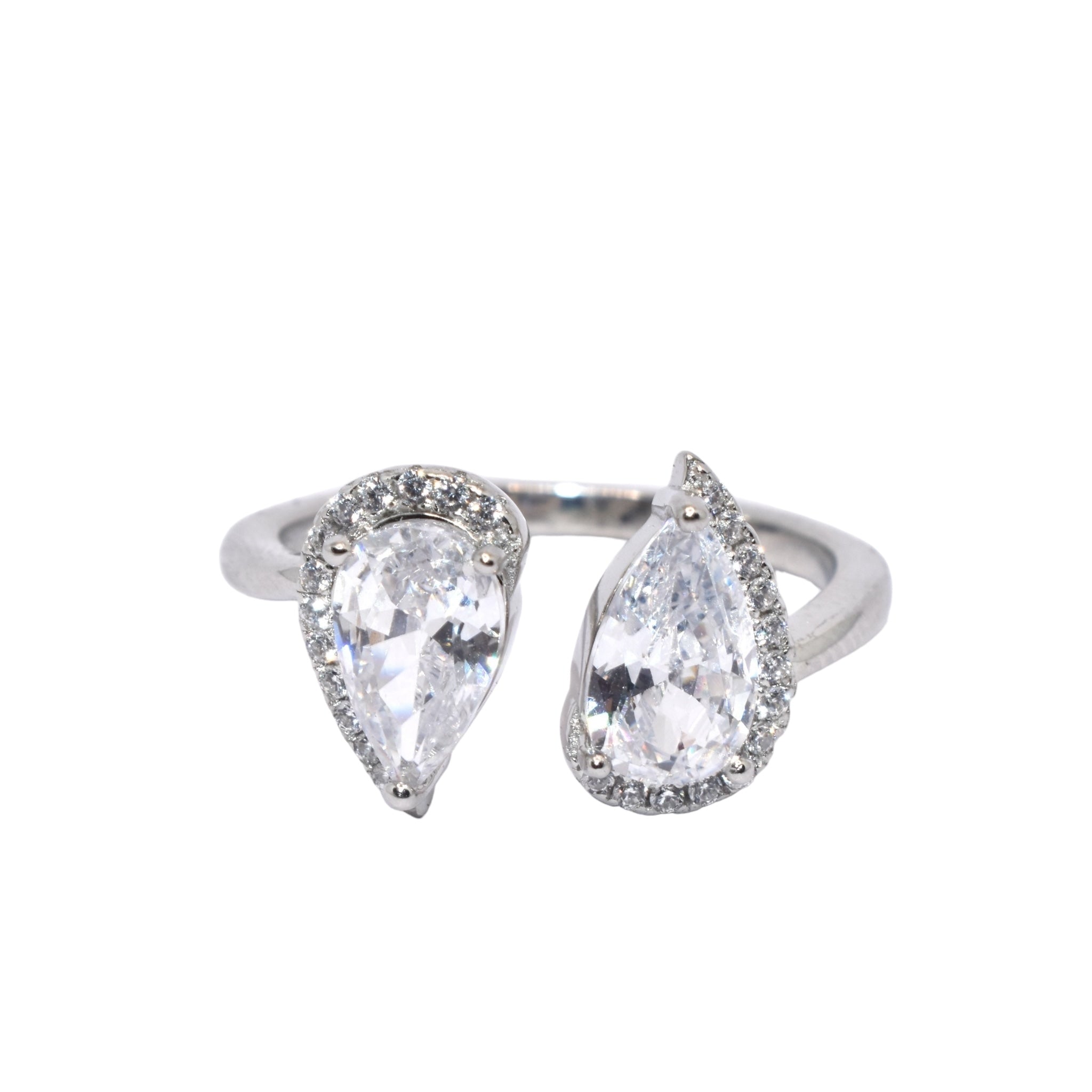 Adjustable Dual Pear Ring