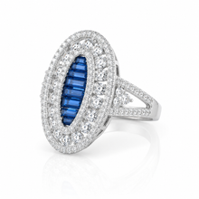 Sapphire Coloured Baguette Ring
