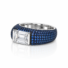Sapphire Coloured Baguette Ring