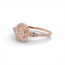 Rose Gold Halo Oval Shape Ring