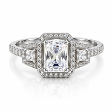 Tri Stone Emerald Cut Ring