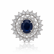 Sapphire Coloured Oval Ring