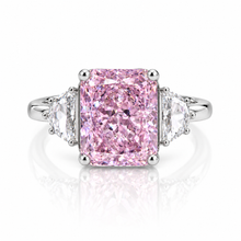 Khrystyna Pink Coloured Cushion Cut Ring