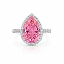 Halo Pear Shape Ice Stone Pink Coloured Ring