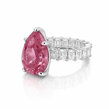 Pink Coloured Ice Cut Pear Shape Ring