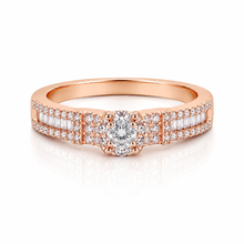 Rose Gold Halo Solitaire Dual Set Ring