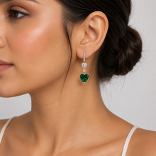 Emerald Coloured Heart Shape Earring