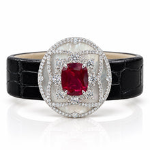 Ruby Coloured Radiant Cut Bracelet