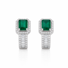 Halo Emerald Coloured Cocktail Earring