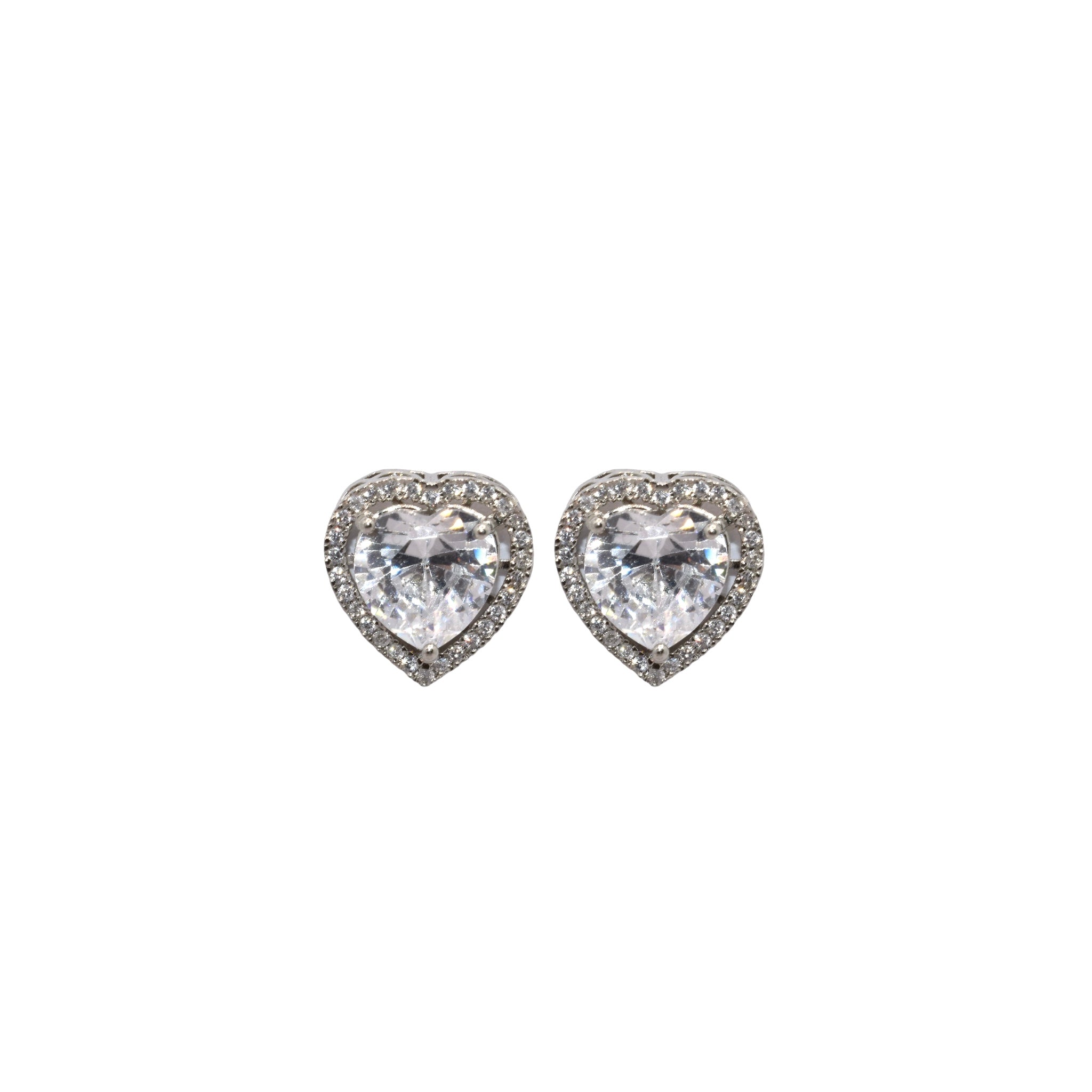 Halo Heart Shape Studs