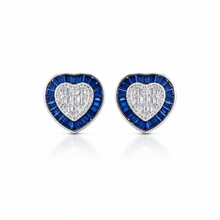 Akemi Heart Sapphire  Coloured Studs