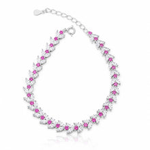 Ruby Pink Coloured Marquise Bracelet