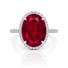 Ruby Coloured Oval Shape Ring