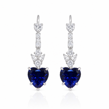 Sapphire Coloured Heart Shape Earring