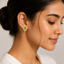 Halo Yellow Coloured Studs