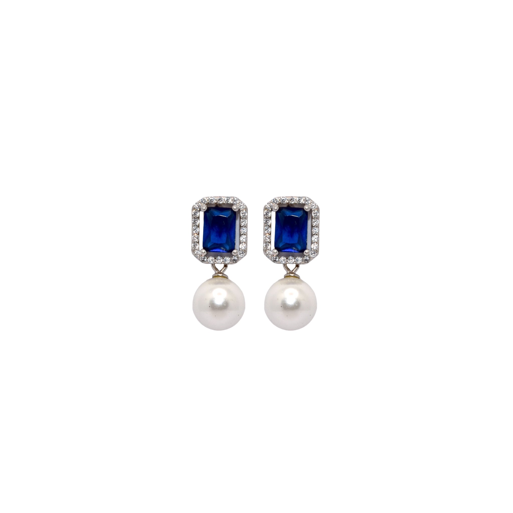 Sapphire Coloured Pearl Studs