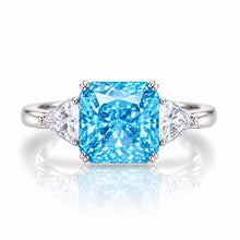 Light Aquamarine Coloured Cushion Cut Ring