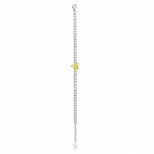 Yellow Coloured Heart Shape Tennis Bracelet