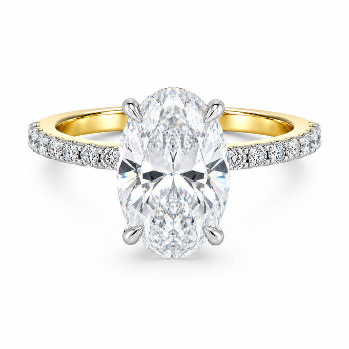 Fiora Gold Oval Solitaire Ring