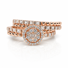 Rose Gold Halo Solitaire Set Ring